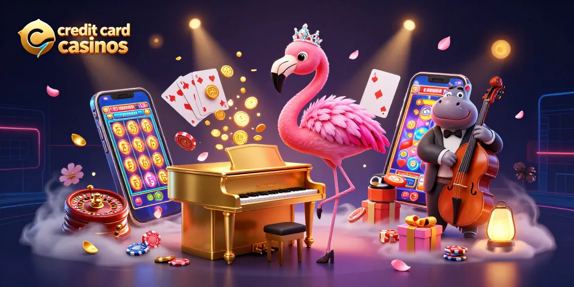 Engage with dynamic credit card casinos featuring lively characters, vibrant games, and energy.