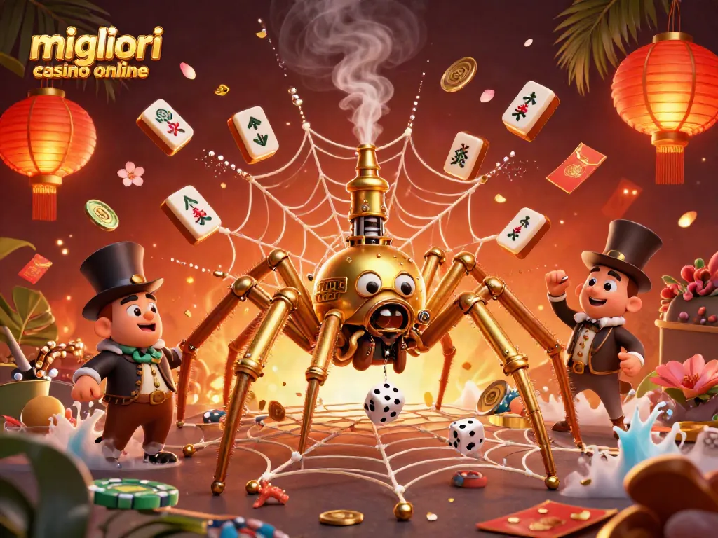 Giochi con i migliori casino online: ragno steampunk e volo gentiluomo alle prese con il gioco.