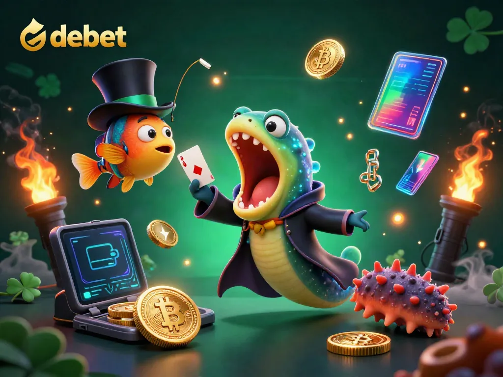 Engage with debet in an exciting casino-themed scene featuring magical sea creatures.