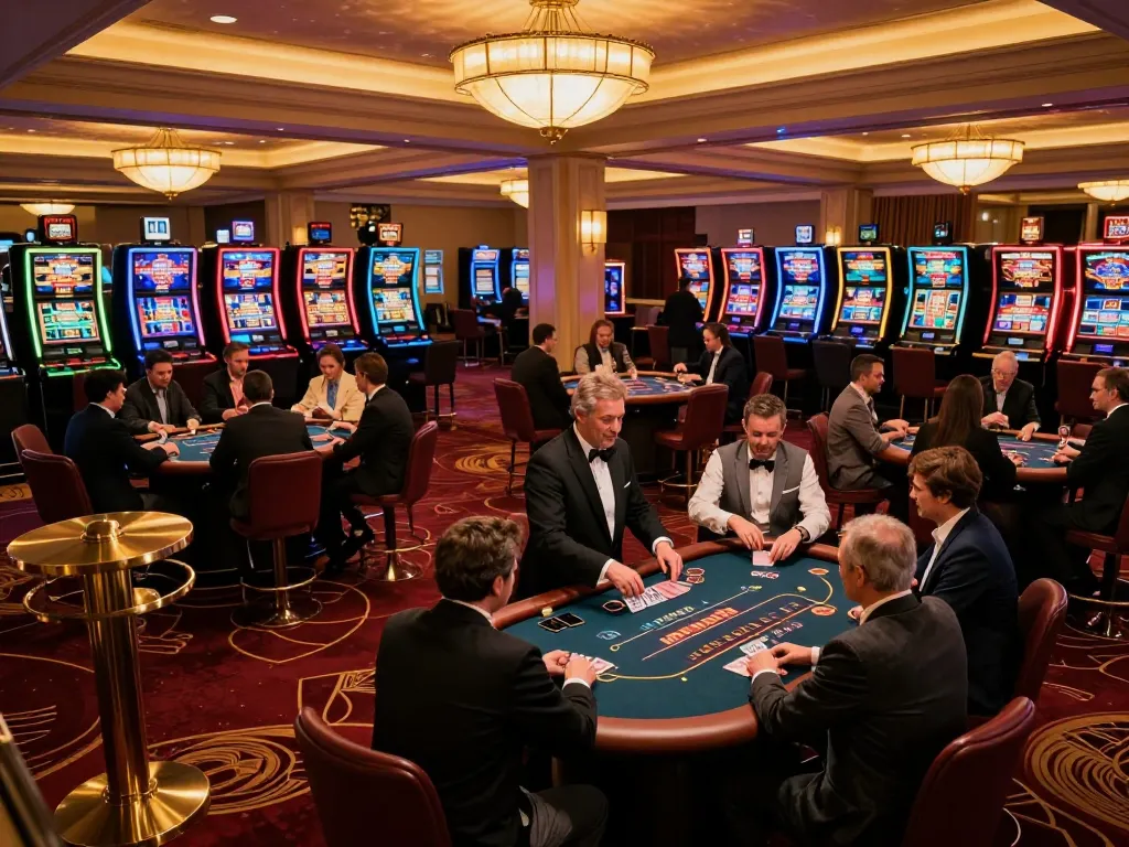 Players engage at a vibrant casino table, showcasing a nhà cái cá cược uy tín atmosphere filled with excitement.