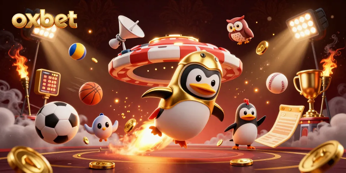 Experience winning excitement at Oxbet with a dynamic illustration showcasing casino elements and sports passion.