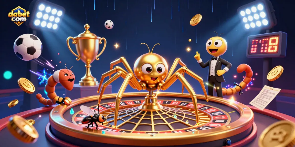 Experience dynamic betting at dabet com with colorful casino elements and energetic characters