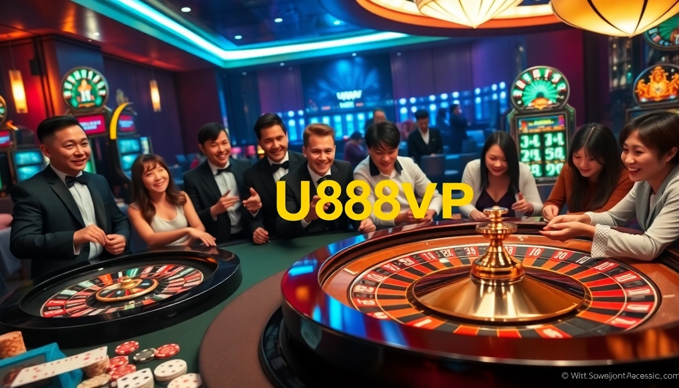 Experience thrilling gaming action at U888 ABCVIP with vibrant roulette and poker setups.
