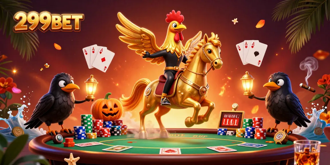 Experience thrilling gameplay at 299BET with a vibrant casino scene featuring poker elements.