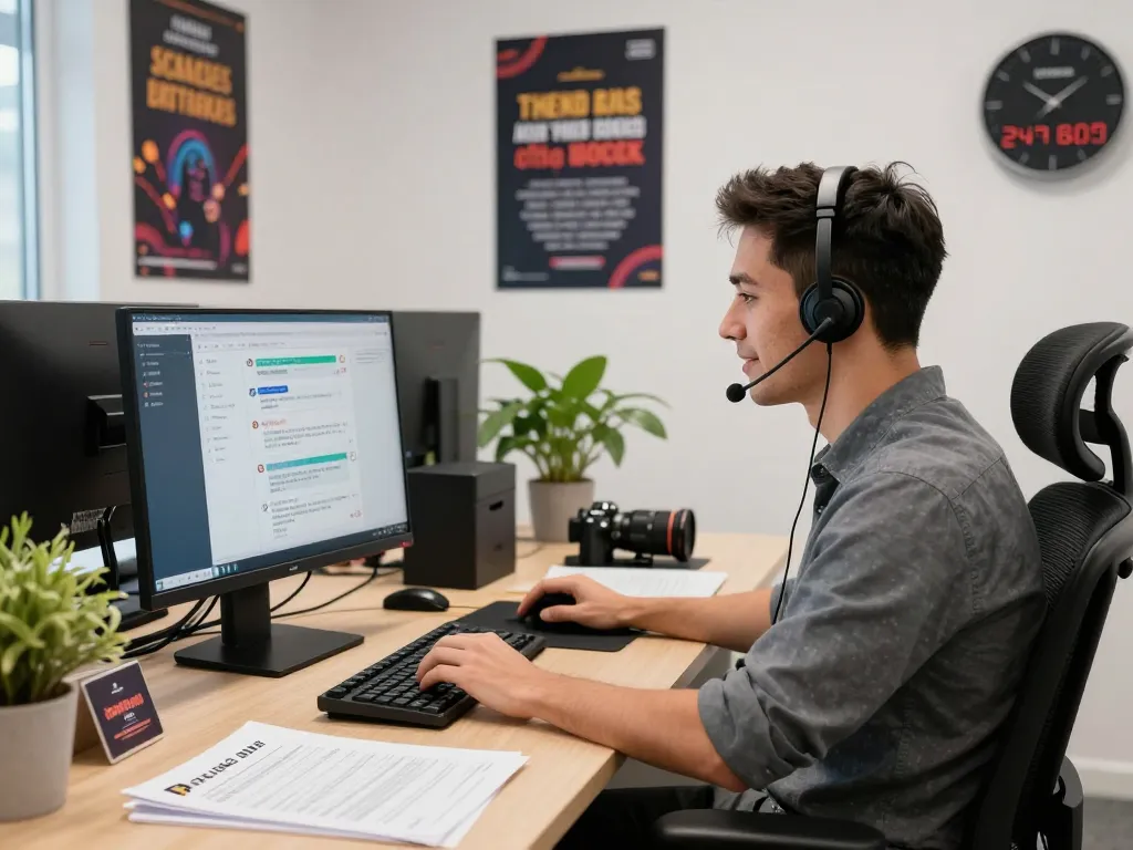 CSKH 24/7 hubet88 customer support representative assisting online gamblers with helpful advice and guidance.