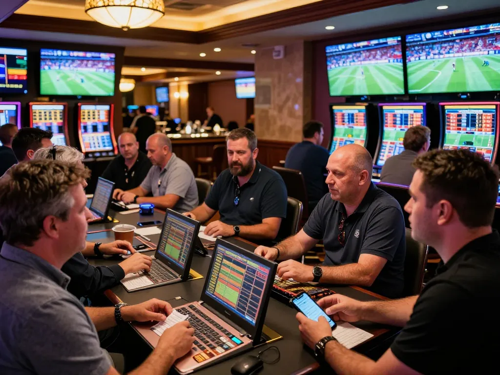 Kèo nhà cái TV showcases an engaging live sports betting scene with enthusiastic patrons analyzing odds.