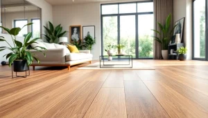 Discover stylish flooring near me with luxury vinyl in a modern living room setting.