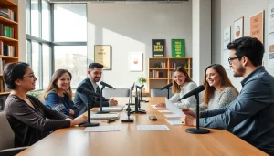 Engaged toefl test takers for hire collaborating in a modern study space with documents.