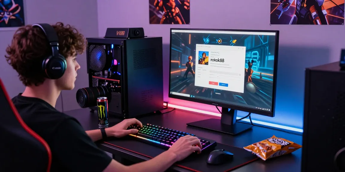 Dynamic gaming atmosphere showcasing the rokok88 login process with vibrant elements.